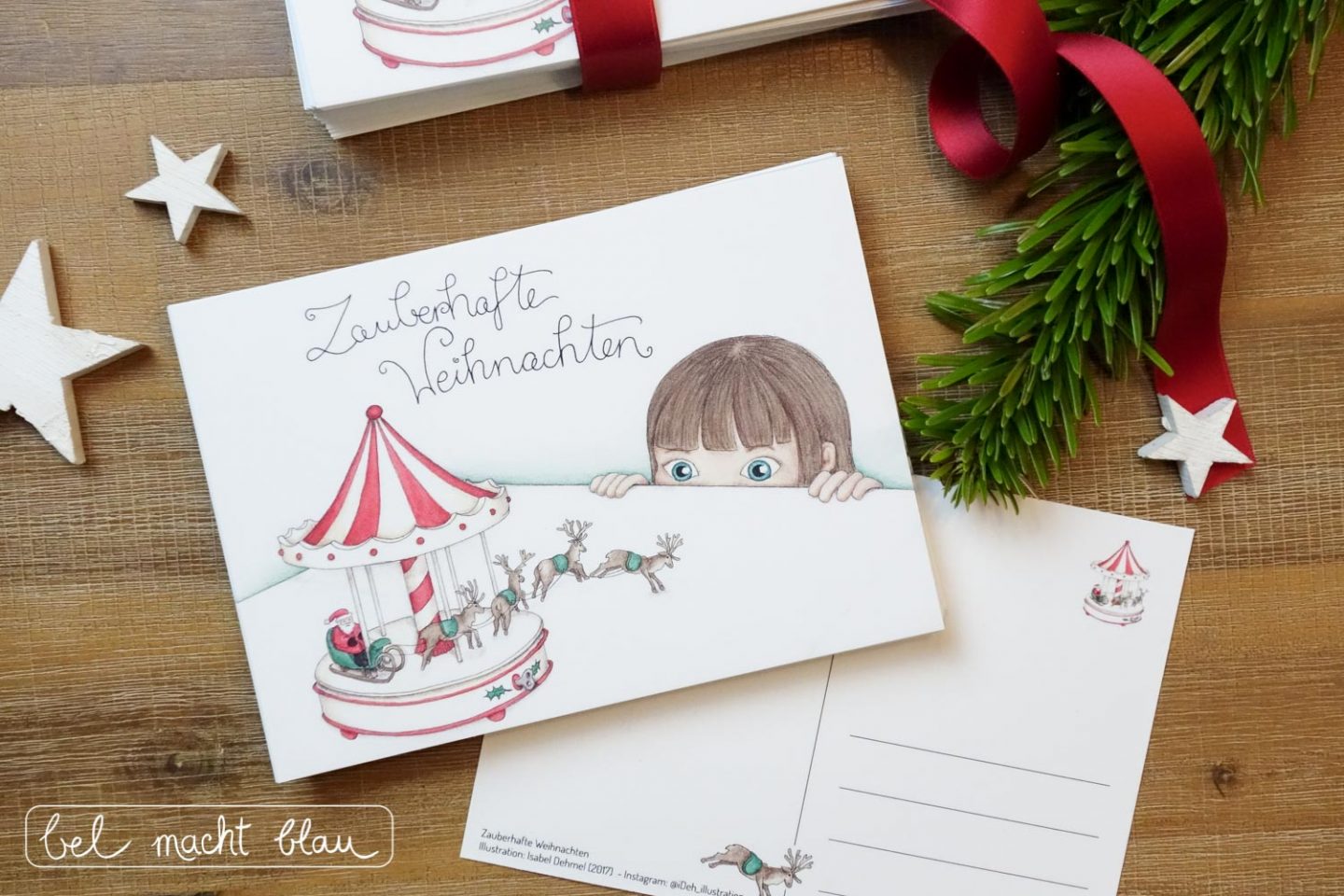 Weihnachtskarten-Illustration zum Ausdrucken, Verschicken und Verschenken - auch als Geschenkanhänger // Freebie // Printable