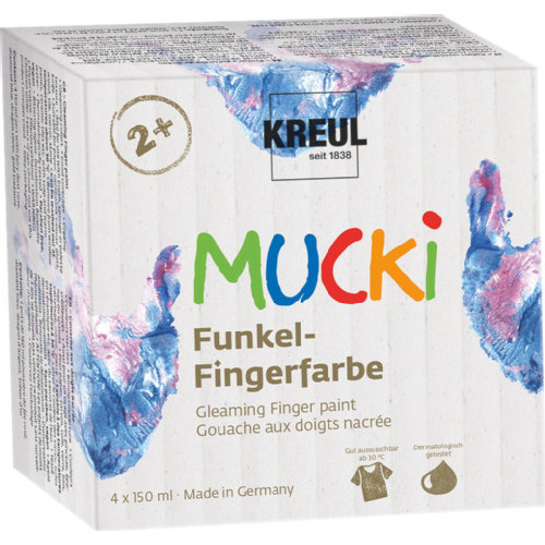 Malen mit Kleinkindern - MUCKI Funkel-Fingerfarbe von Kreul