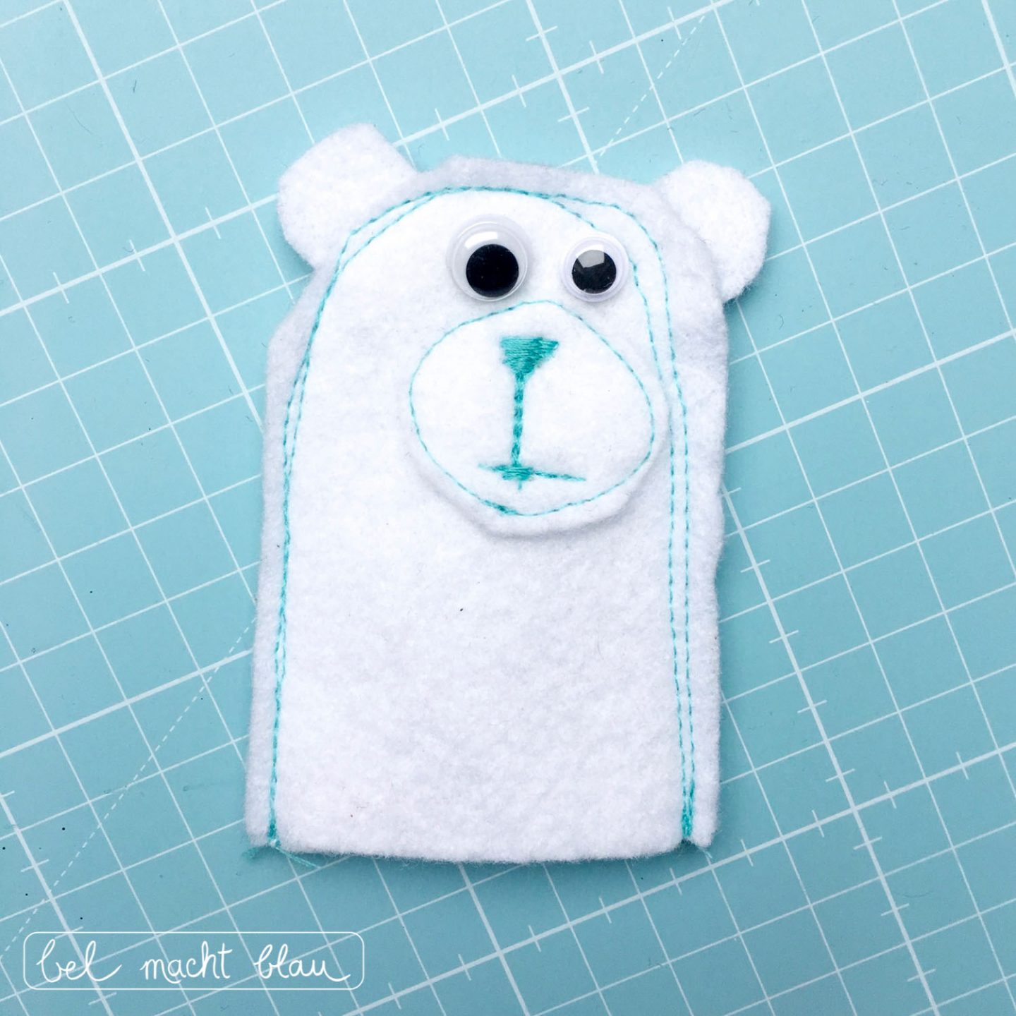 Eisbären-Fingerpuppe aus Filz - Ideen für einen Eisbären-Geburtstag