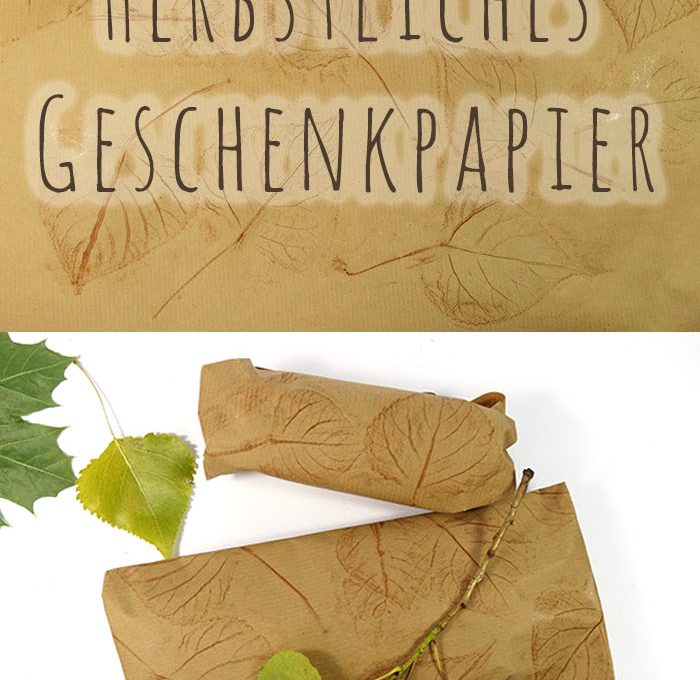 DIY - Herbstliches Geschenkpapier mit Blätterprint - kinderleicht!