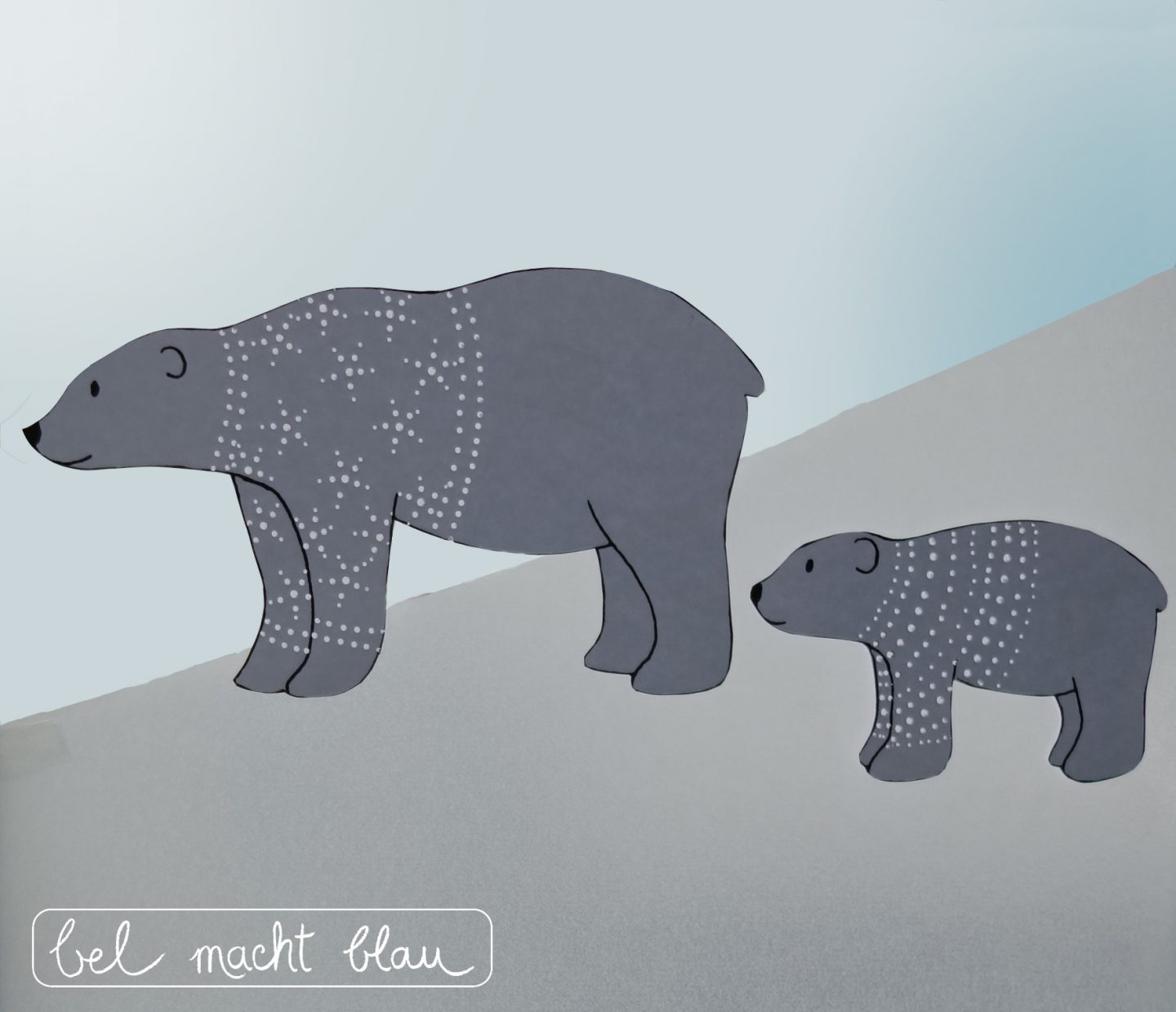 Eisbärenfamilie - Prickeln und basteln mit Kindern