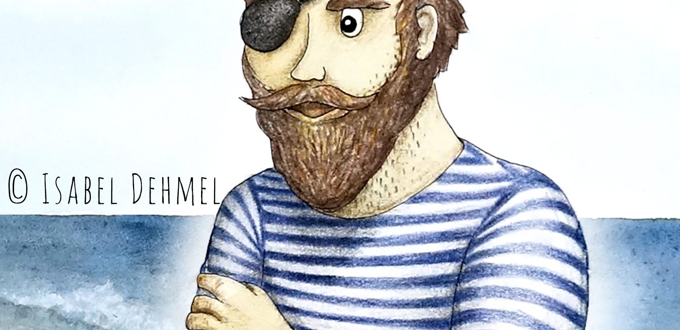 Der Flaschengeist (Detail Seemann) - Illustration von Isabel Dehmel