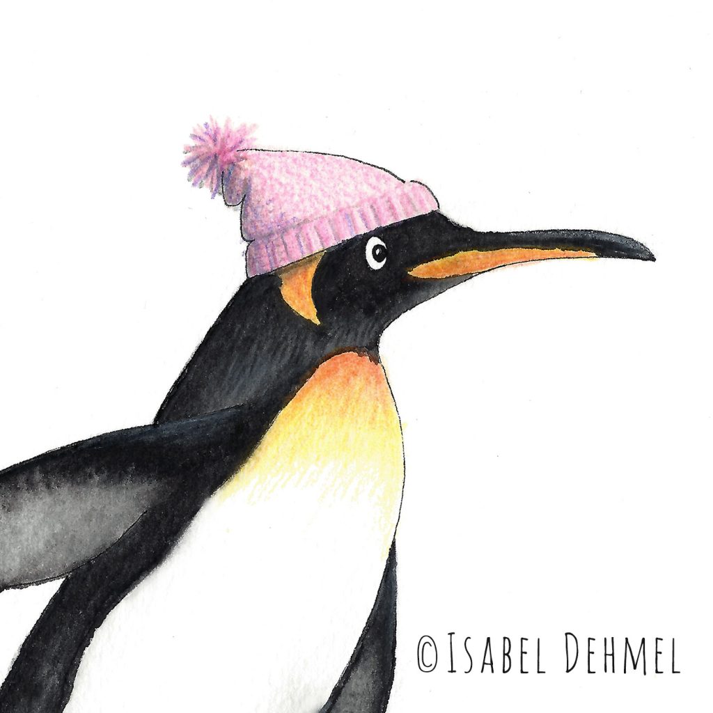 Der Schlittschuh fahrende Pinguin (Detail) - Illustration von Isabel Dehmel