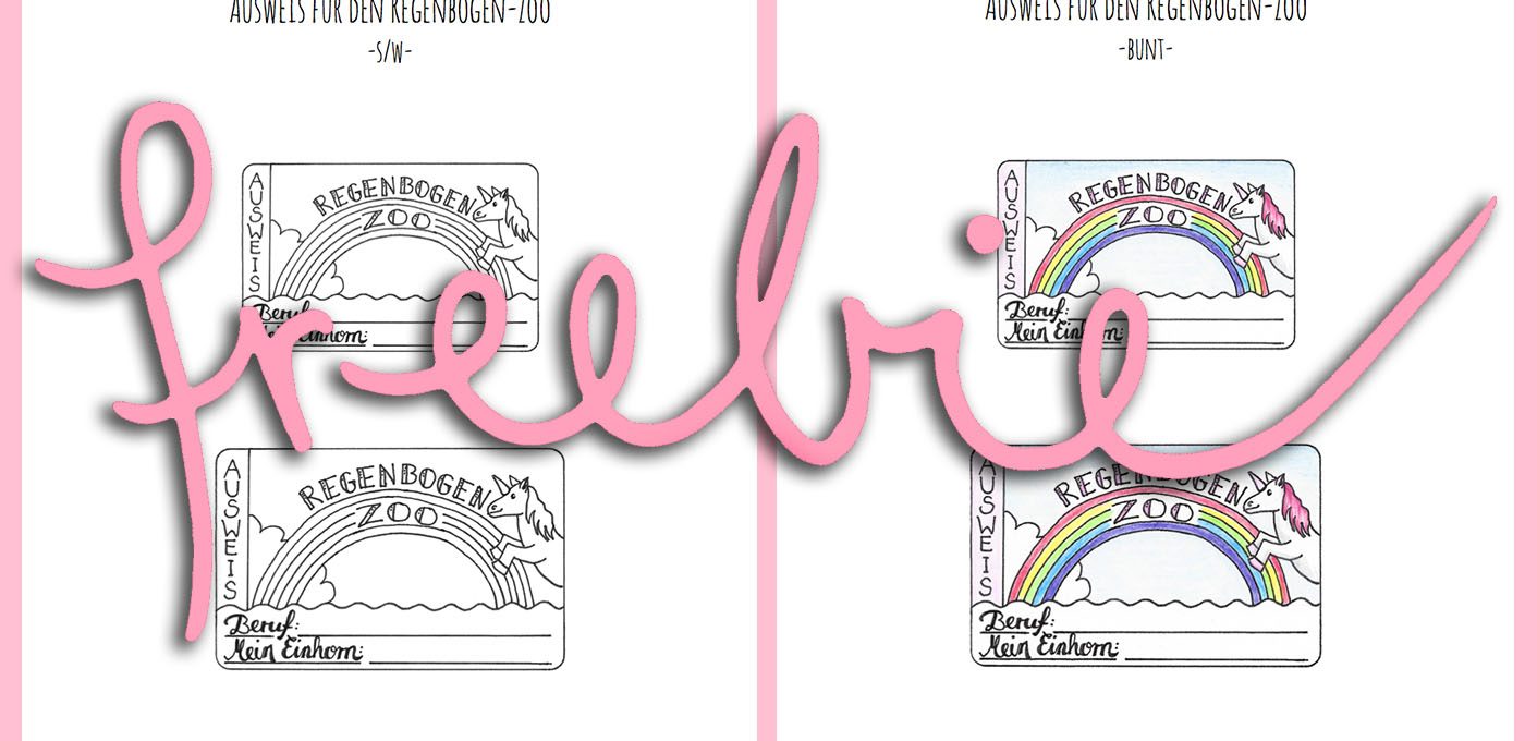 Kostenloses Freebie für Einhorn-Fans: Kinderausweis für den Regenbogen-Zoo // gleich ausdrucken und anmalen