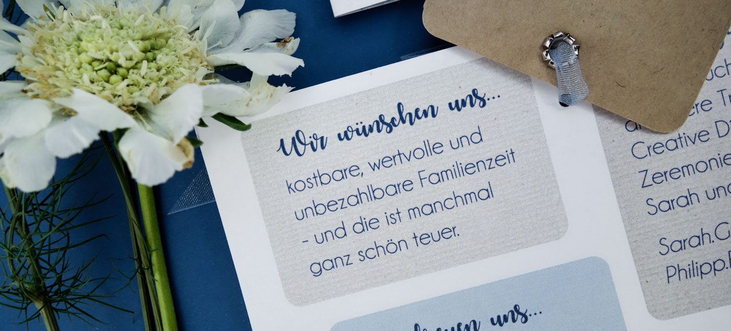 Hortensien-Hochzeitspapeterie für unsere Familienhochzeit im Sommer (Illustrationen von Isabel Dehmel/belmachtblau.de)