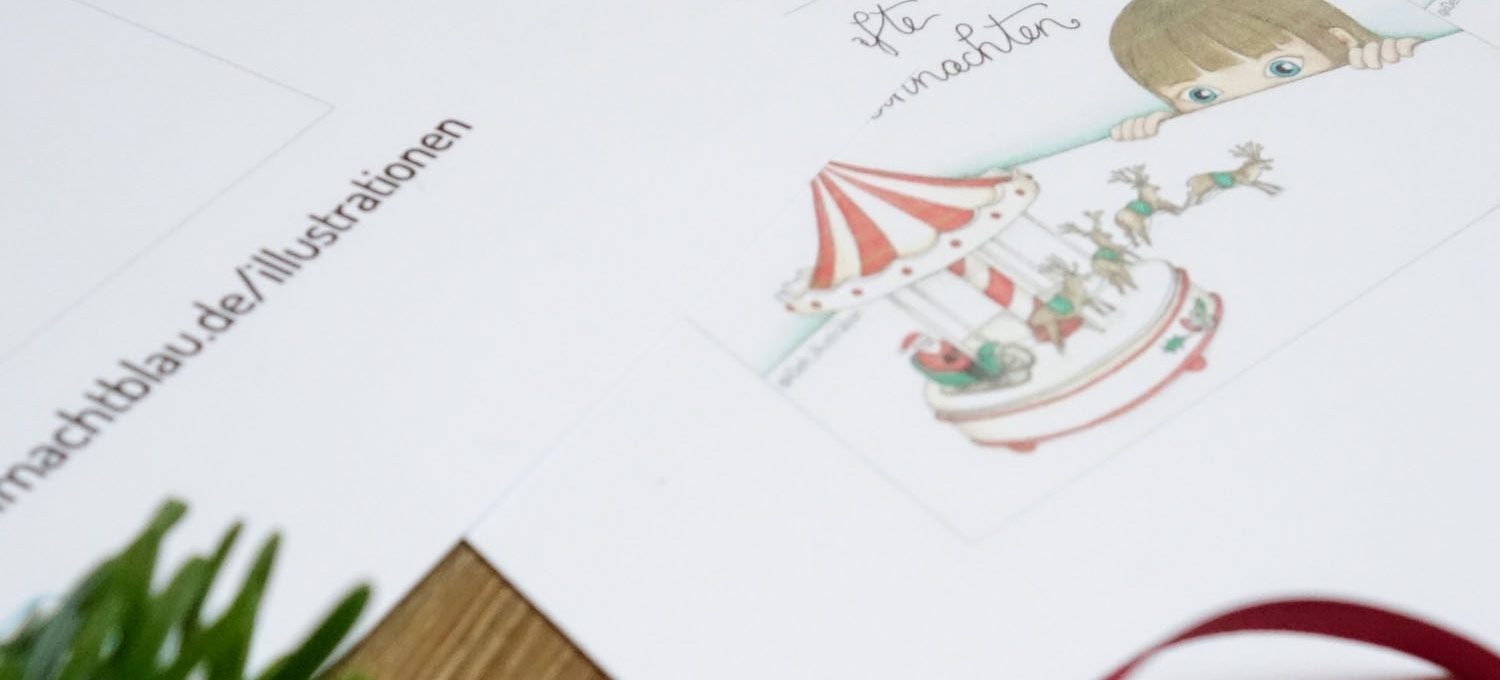 Freebie für eine zauberhafte Weihnachtskarte und Geschenkanhänger - Illustration Isabel Dehmel