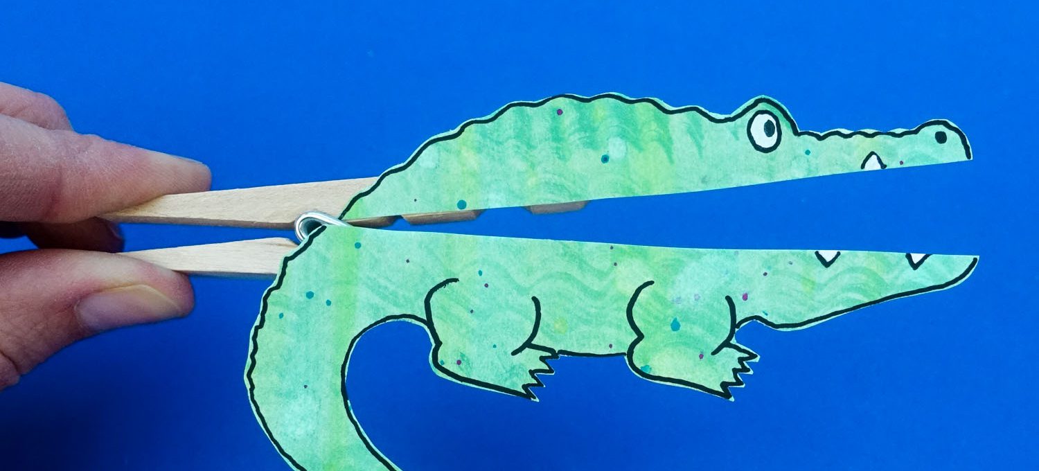 Klammerfiguren - Krokodil zum Tischspruch "Das große Krokodil"